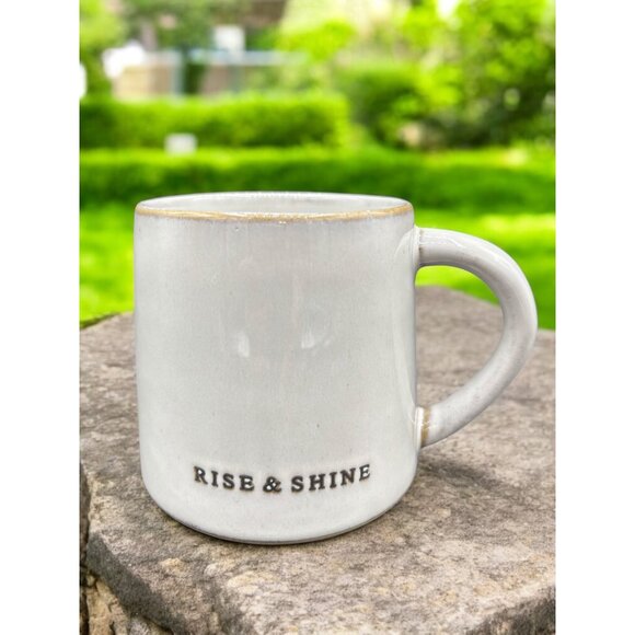 Hearth and Hand W/ Magnolia Stoneware "Rise & Shine" Coffee Mug Tea Cup 14 oz - Picture 1 of 8